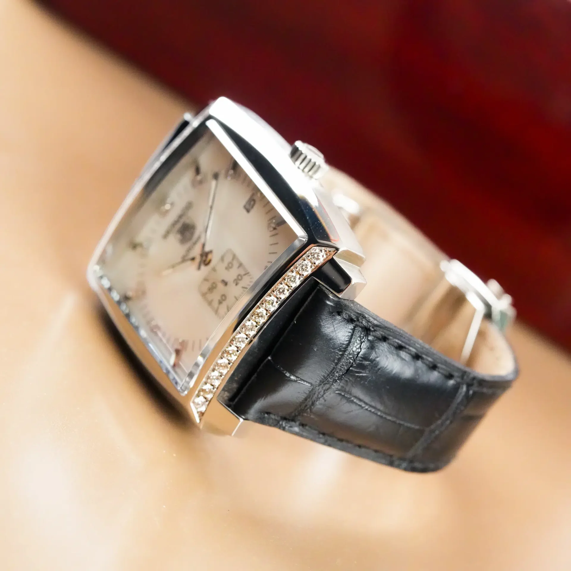 TAG Heuer Monaco Diamond Bezel MOP Dial WW2114 - Görsel 7