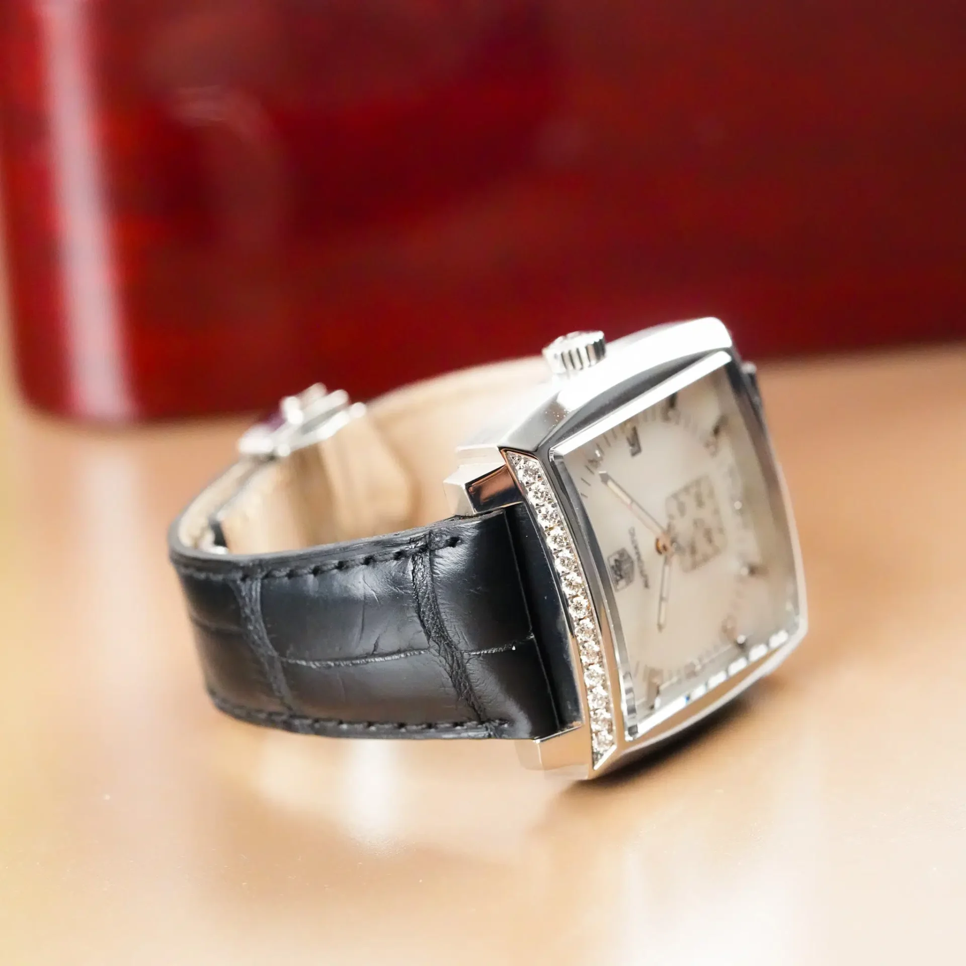 TAG Heuer Monaco Diamond Bezel MOP Dial WW2114 - Görsel 8