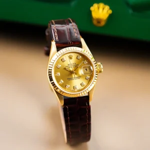 Rolex Lady Datejust 18k Gold Diamond Index 69178