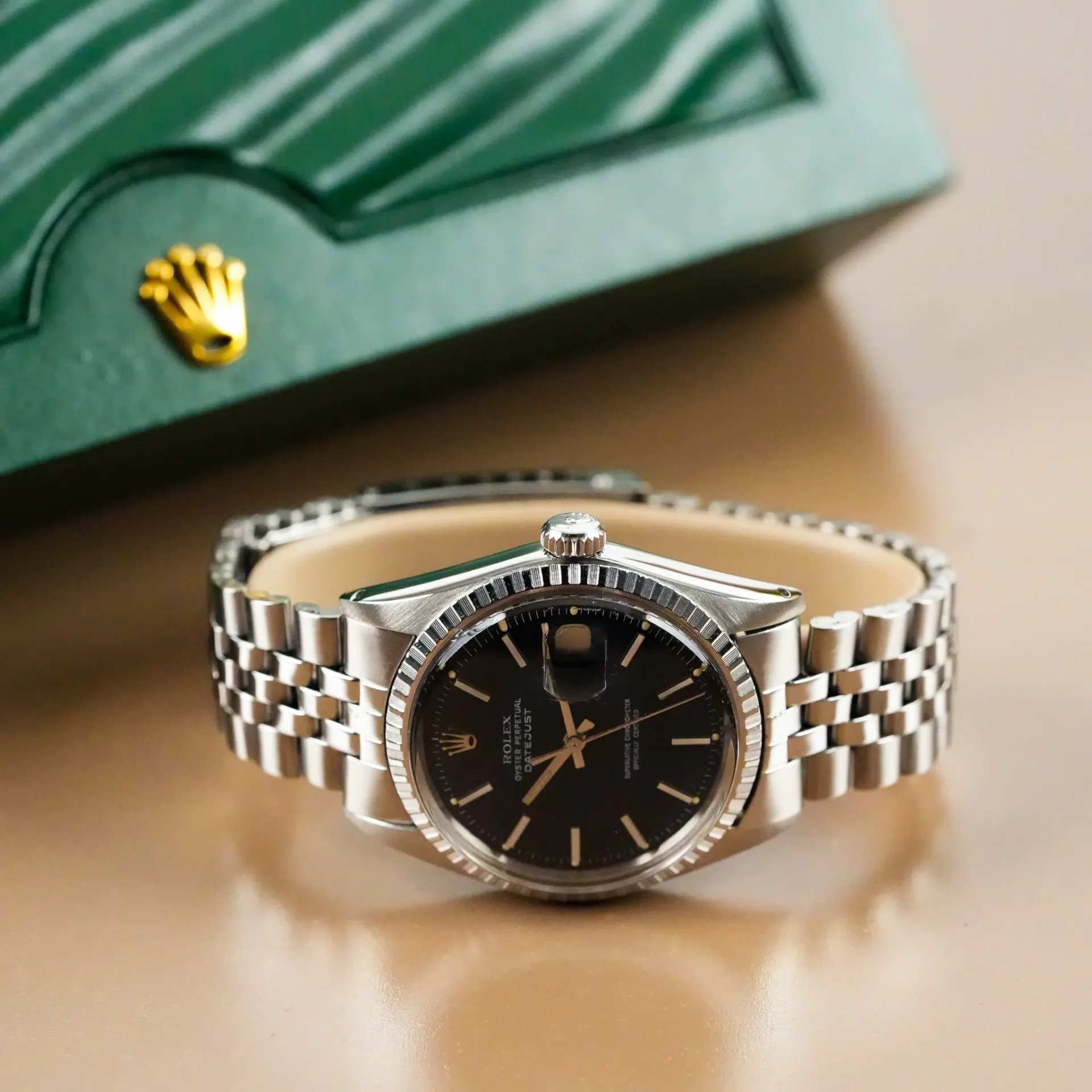 Rolex Datejust 36 Jubilee Fluted Bezel Stick&Black Dial 1603 - Görsel 5