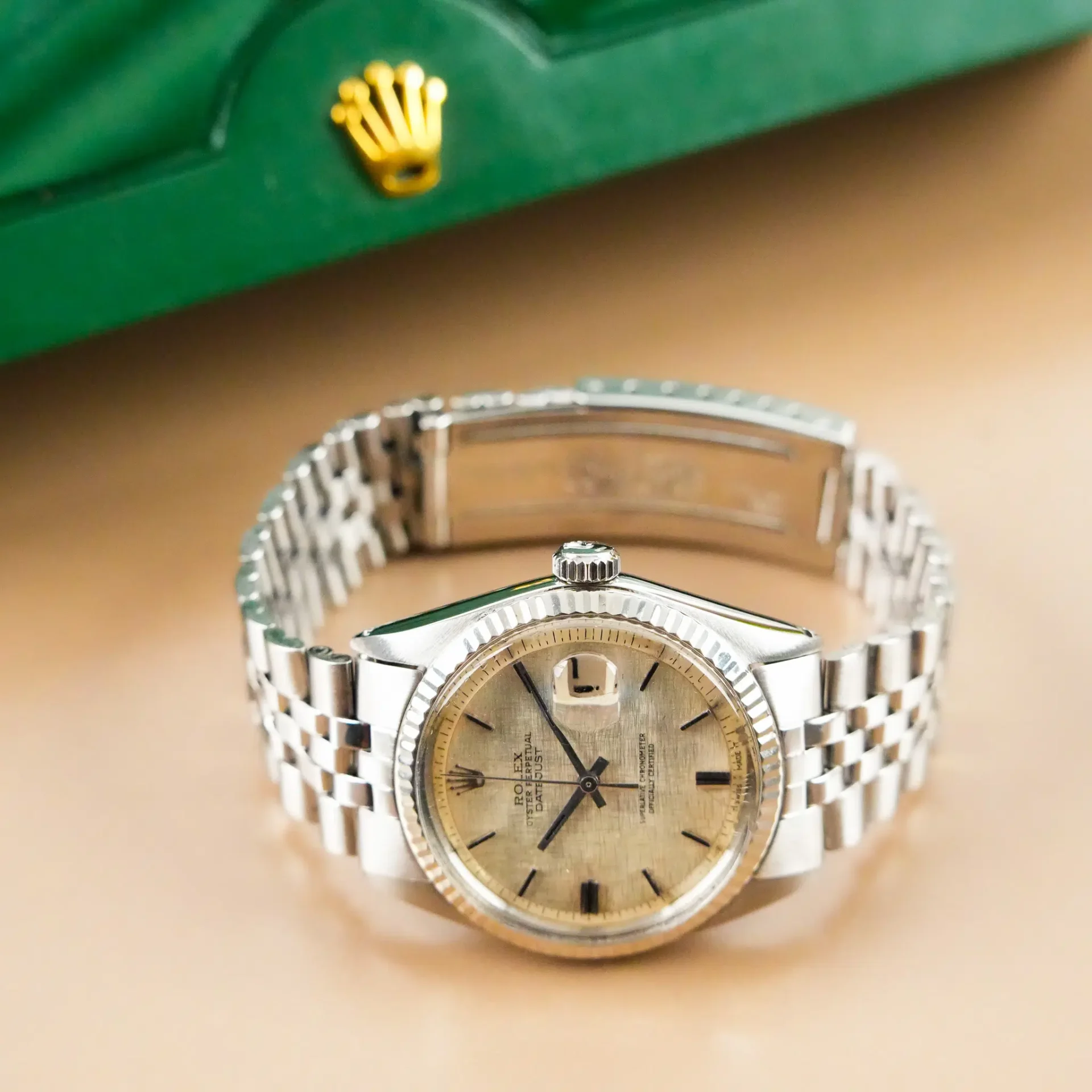 Rolex Datejust 36 Fluted Bezel Linen Dial 1601 - Görsel 5