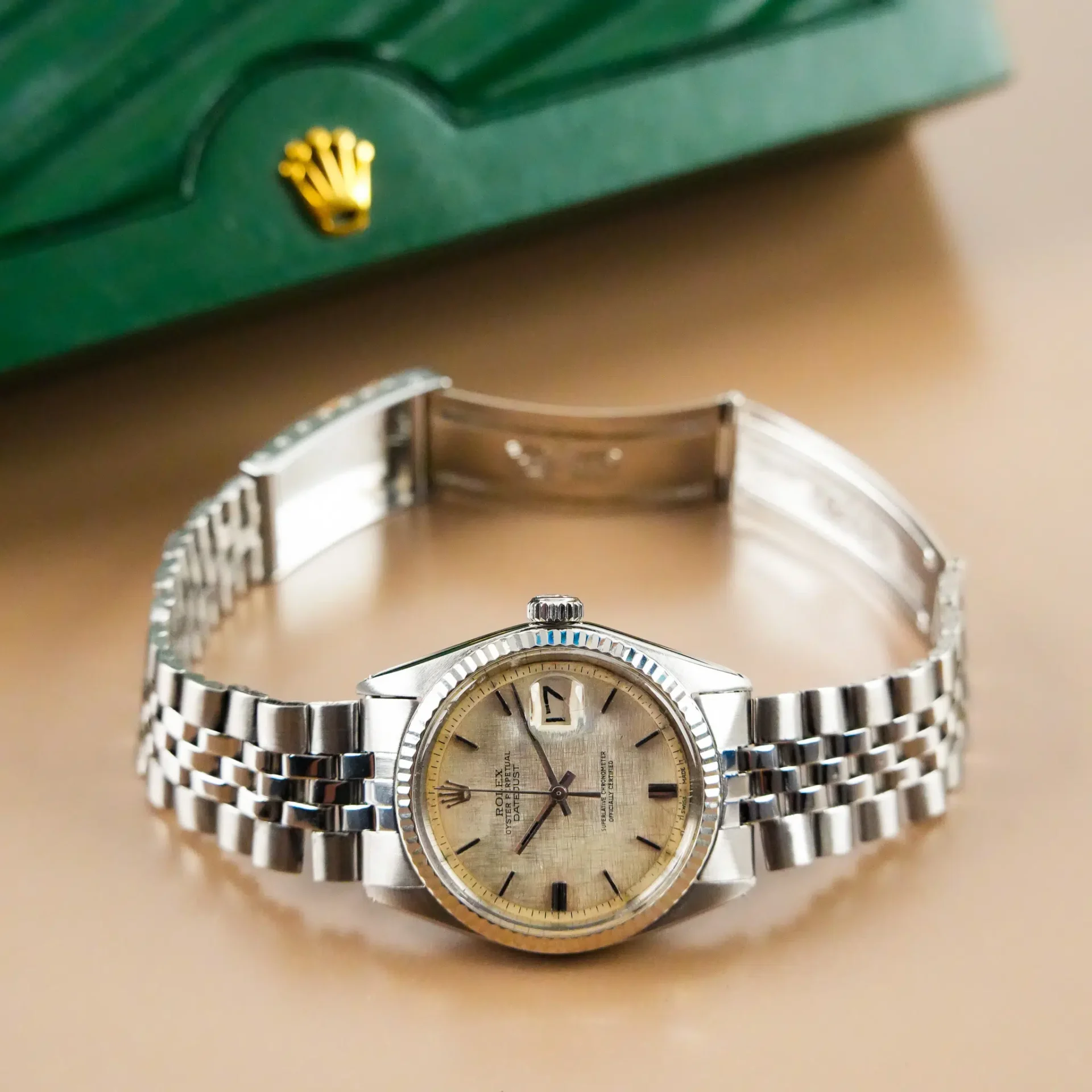 Rolex Datejust 36 Fluted Bezel Linen Dial 1601 - Görsel 10