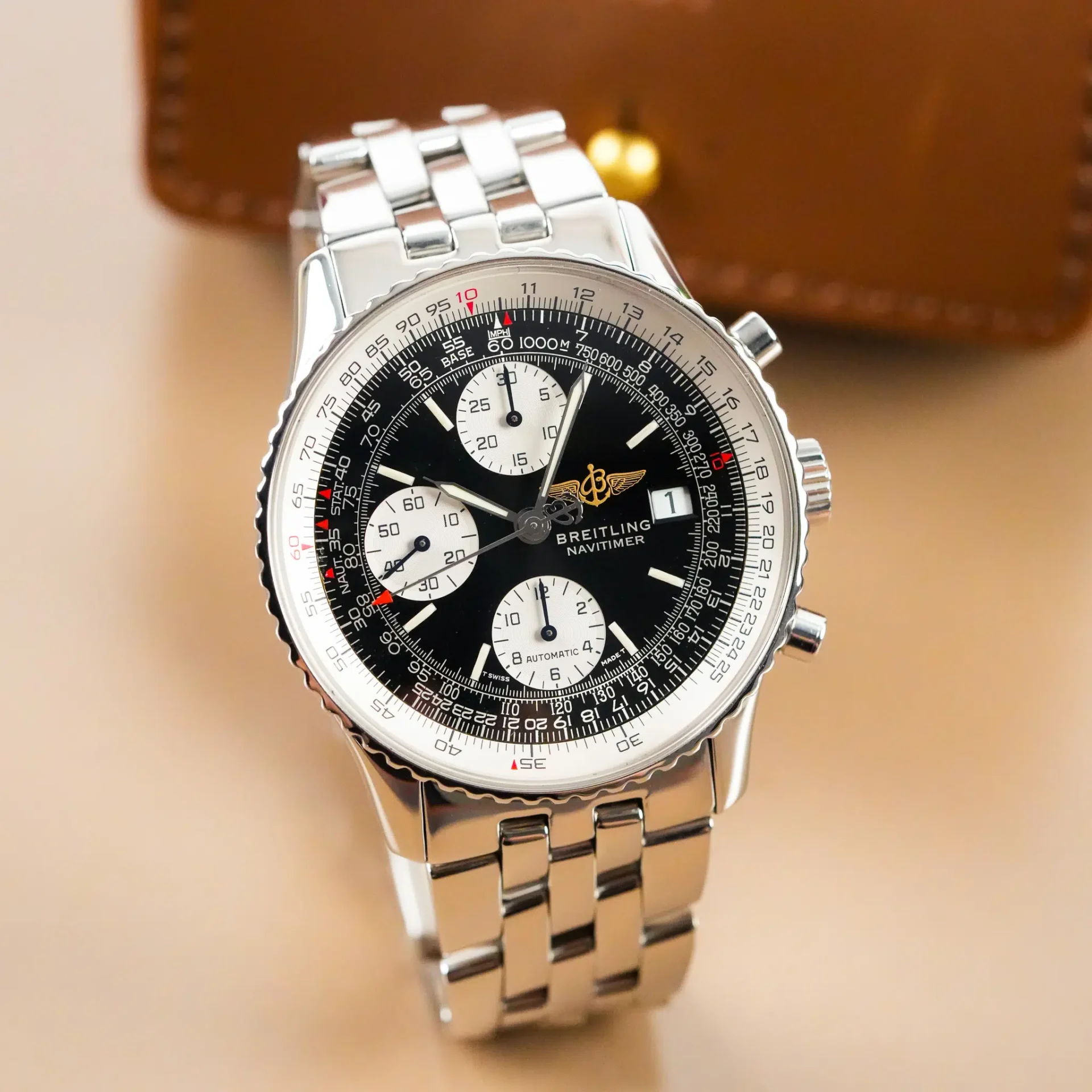 Breitling Old Navitimer Black Stick Dial A13022