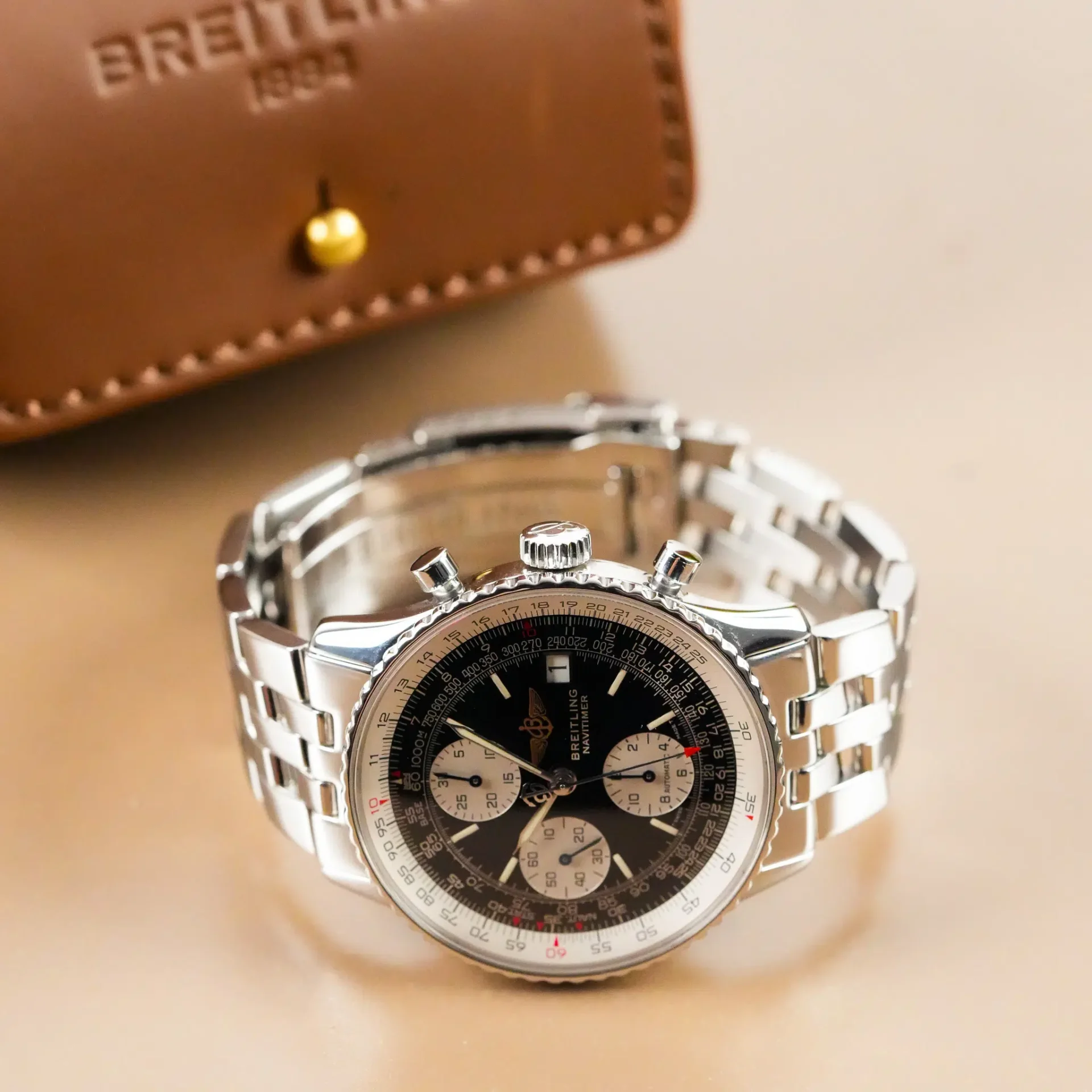 Breitling Old Navitimer Black Stick Dial A13022 - Görsel 5