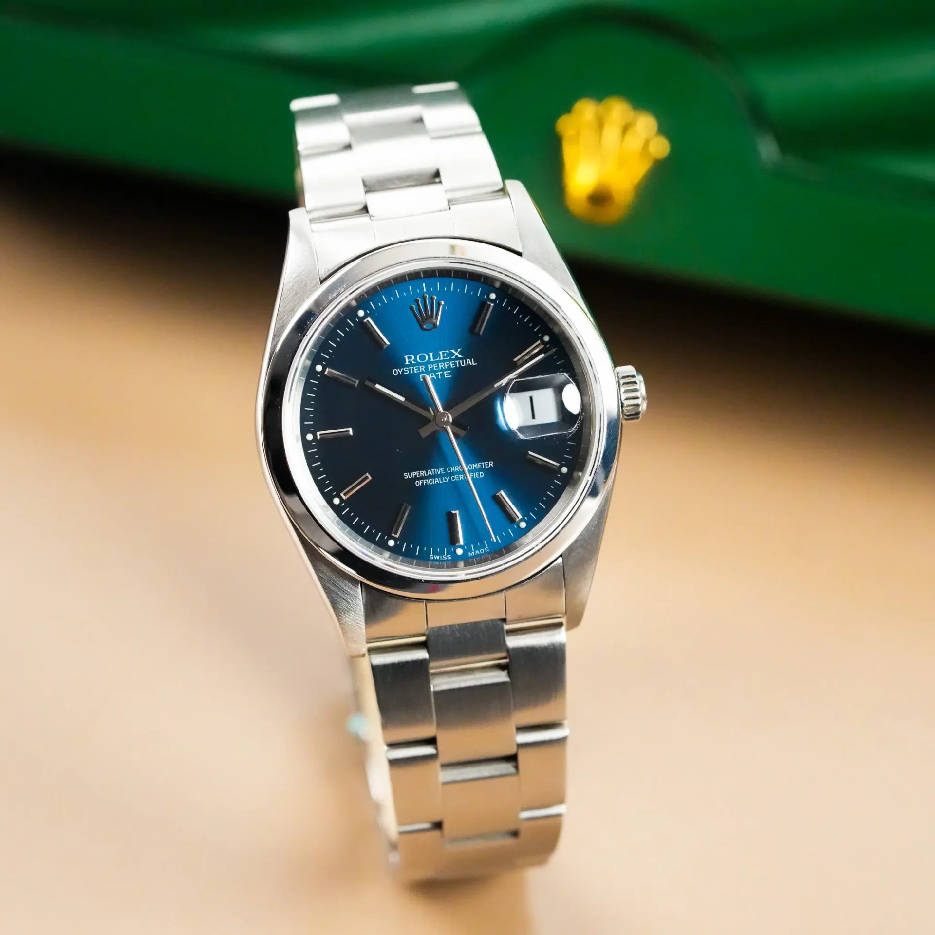 Rolex Oyster Perpetual Date Blue Dial 15200