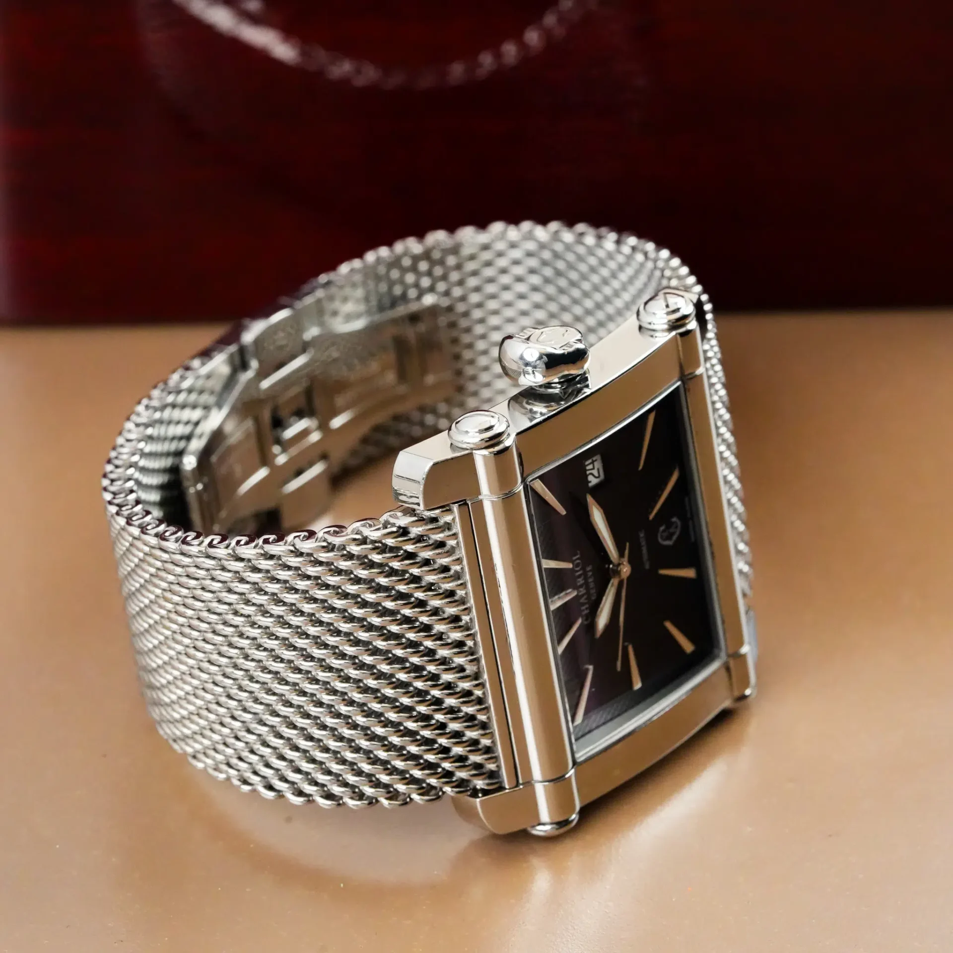 Charriol Actor Woven Steel Black Dial CCHAXL - Görsel 7