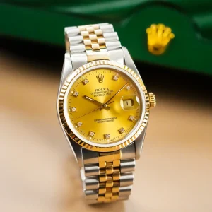 Rolex Datejust Gold Diamond Dial Two Tone 16233