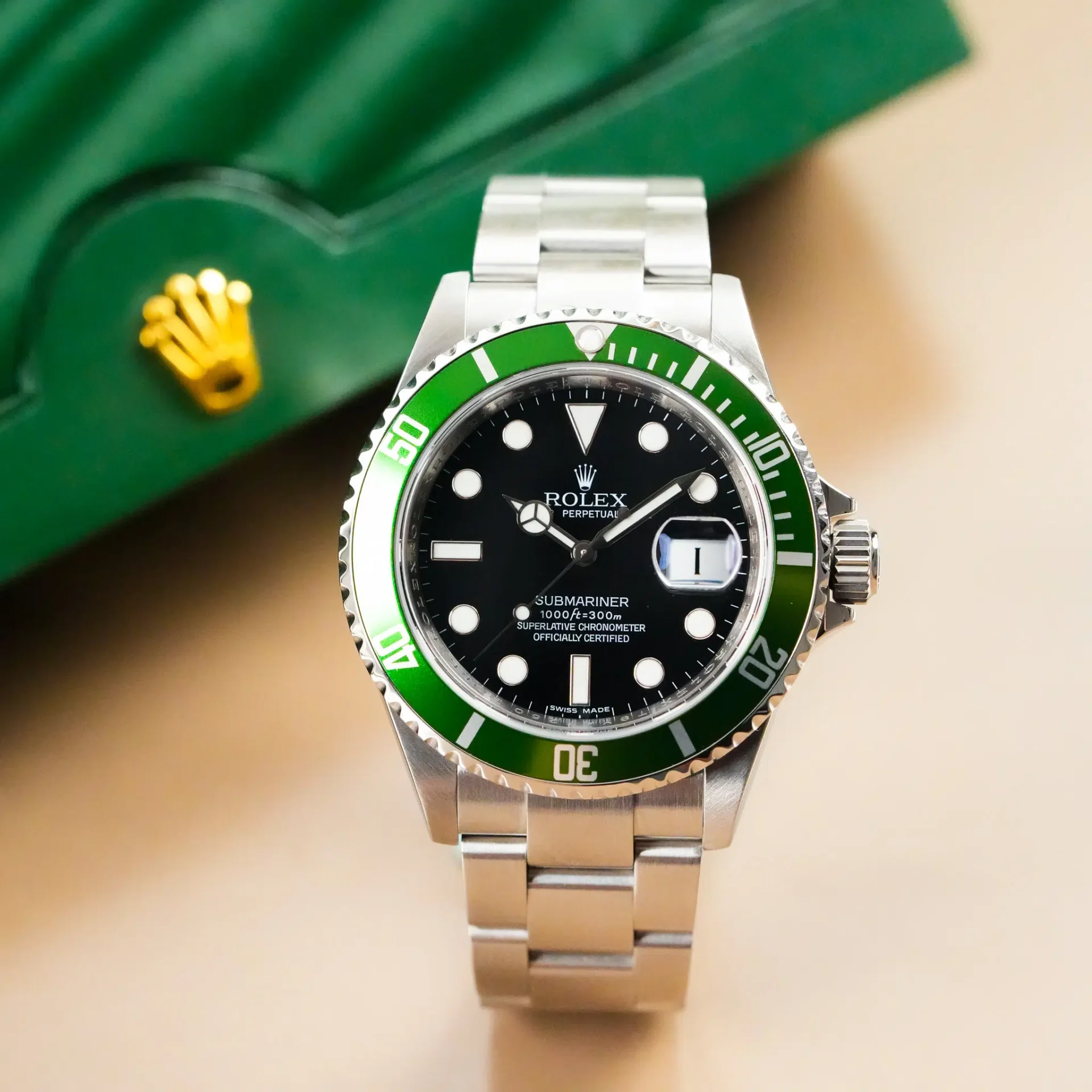 Rolex Submariner Date Green "Kermit" Bezel 50th Anniversary 16610T - Görsel 3