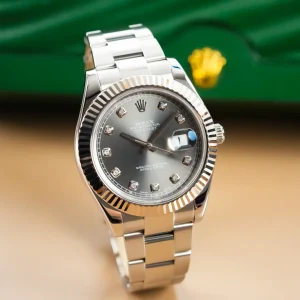 Rolex Datejust II 18k White Gold Fluted Bezel Diamond Indeks 116334