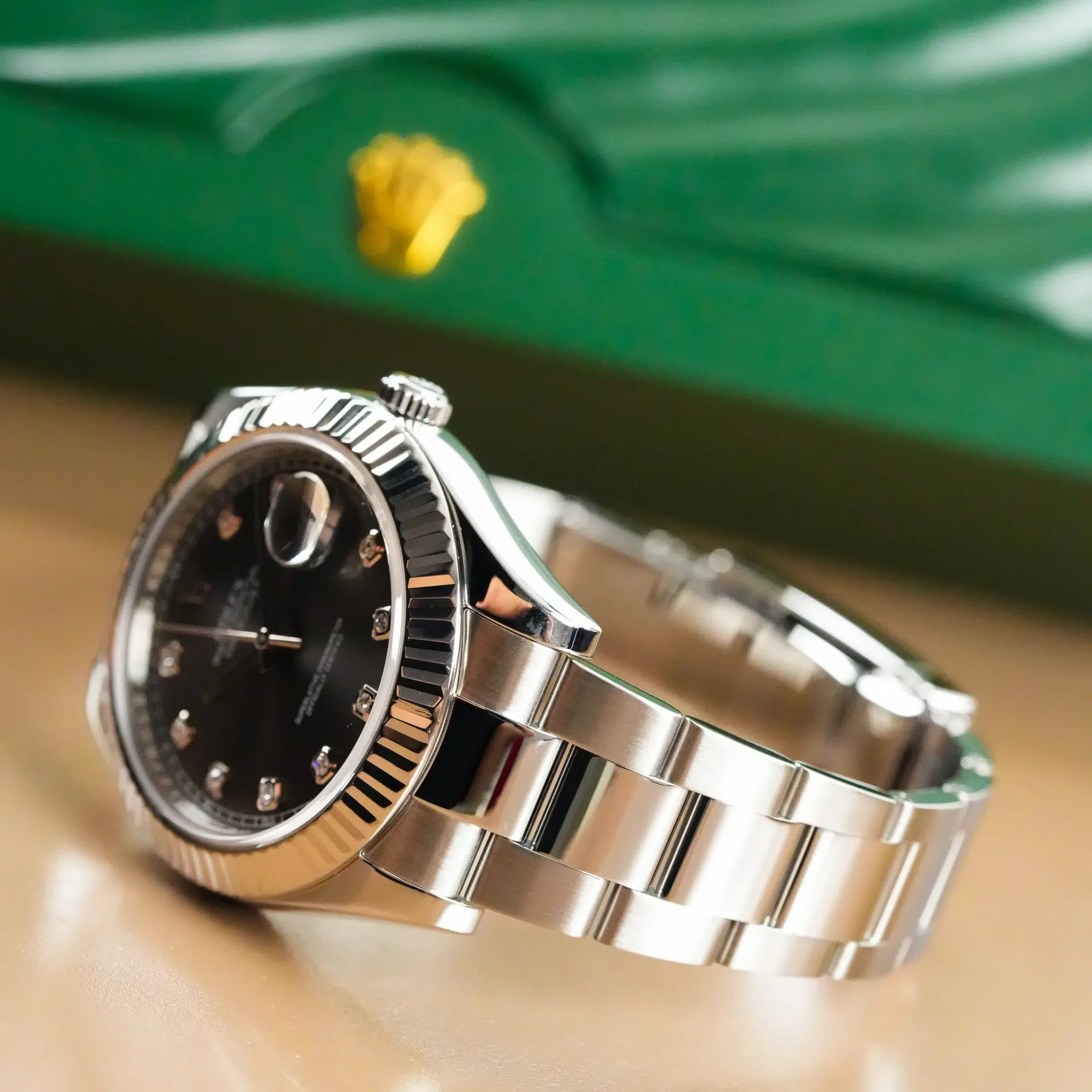 Rolex Datejust II 18k White Gold Fluted Bezel Diamond Indeks 116334 - Görsel 6