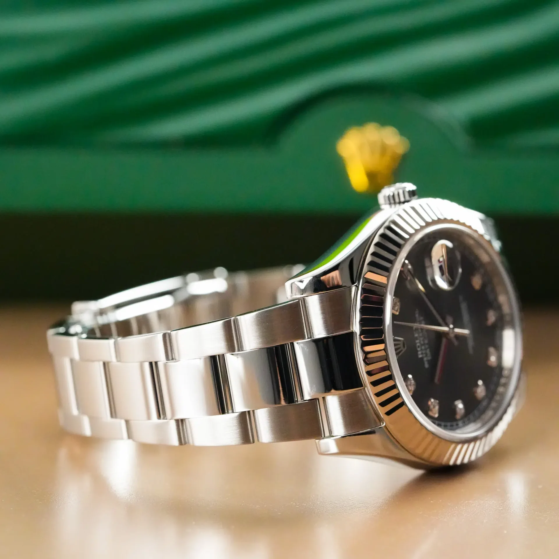 Rolex Datejust II 18k White Gold Fluted Bezel Diamond Indeks 116334 - Görsel 7
