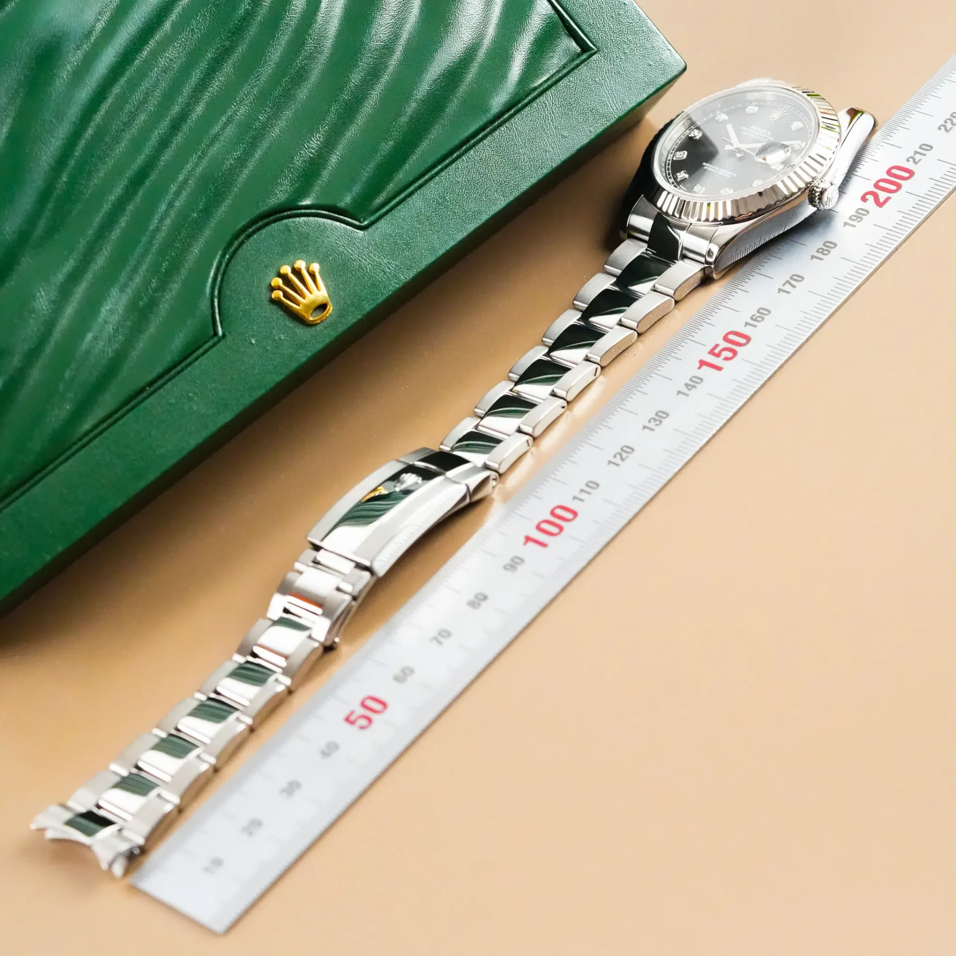 Rolex Datejust II 18k White Gold Fluted Bezel Diamond Indeks 116334 - Görsel 11