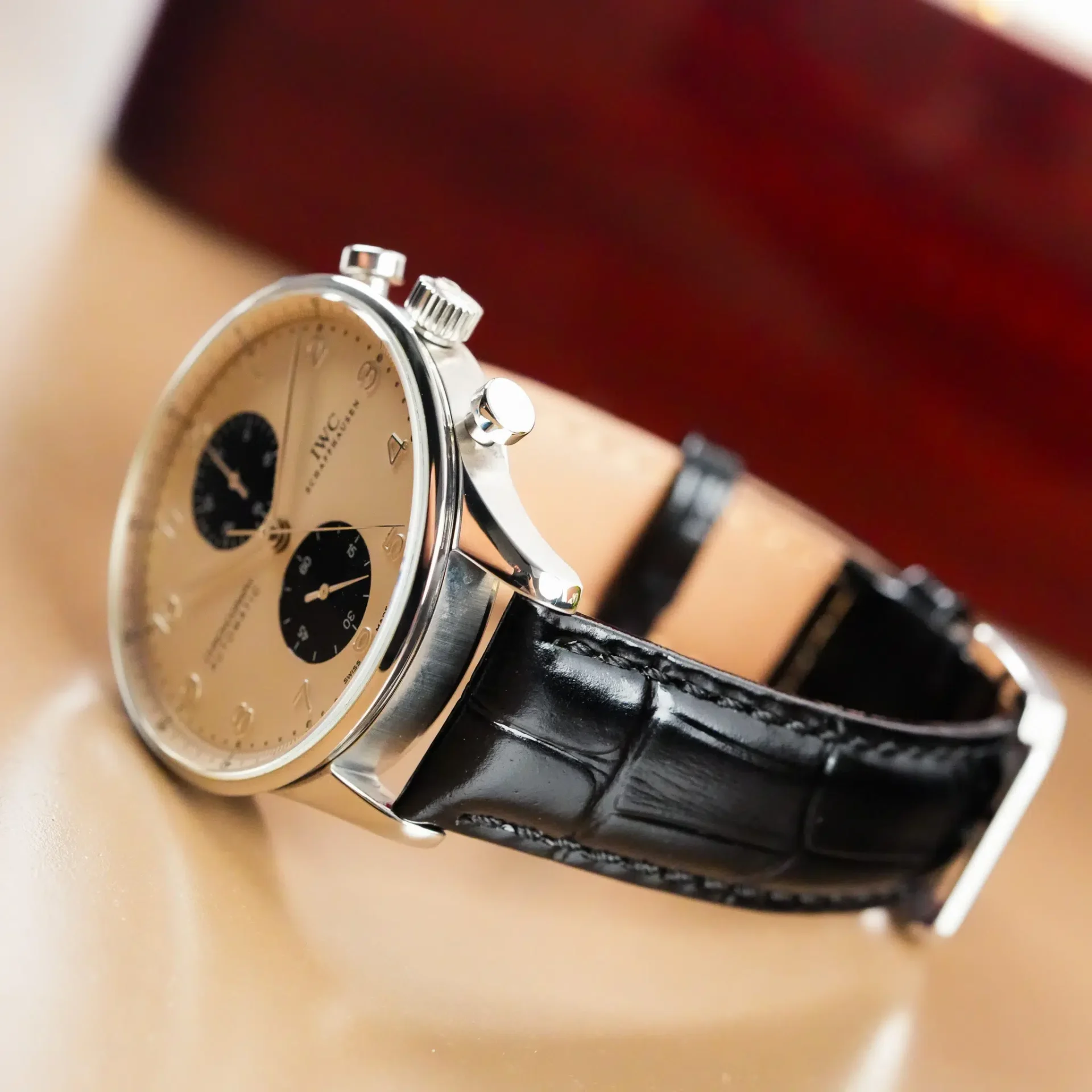 IWC Portuguese Chronograph Creme Dial IW371411 - Görsel 6
