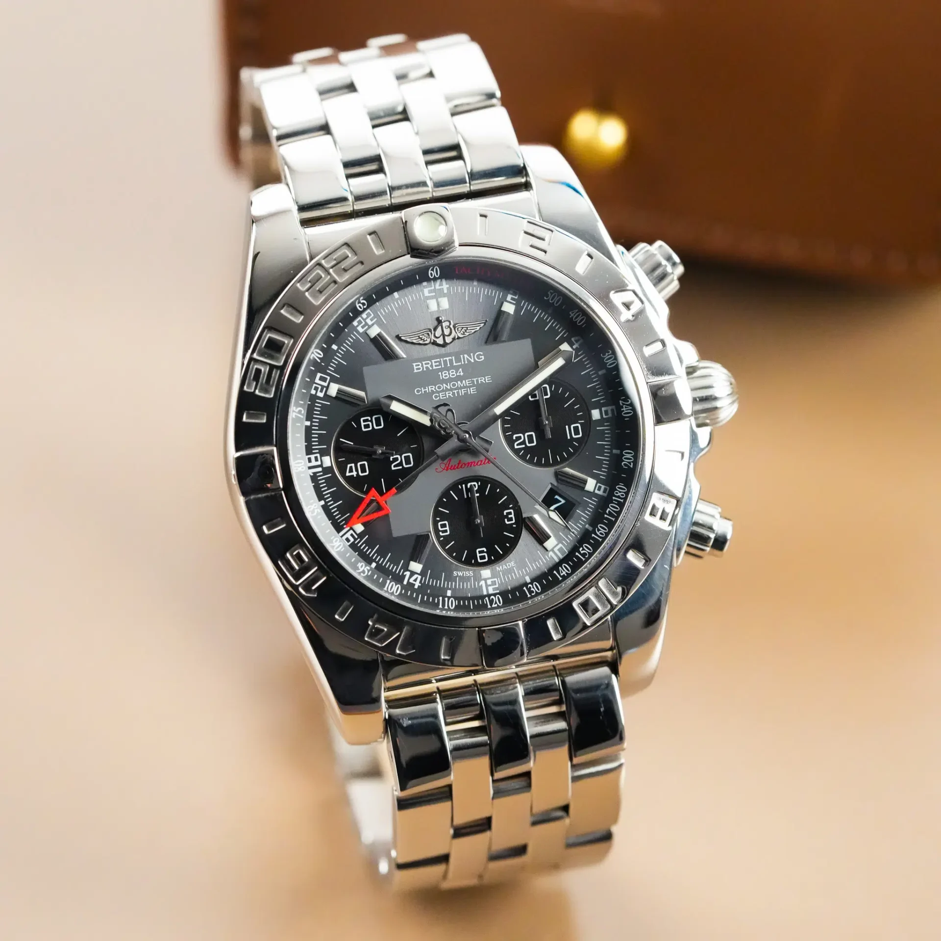 Breitling 44 GMT Chronomat Grey Dial AB0420